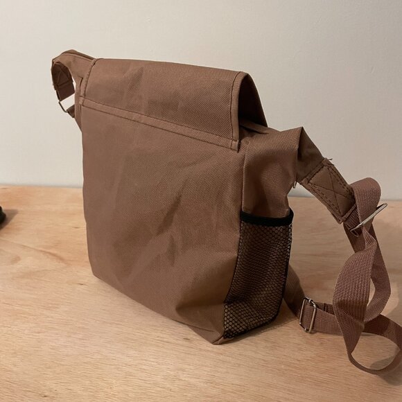 Audubon Tan Crossbody Satchel Shoulder Bag Compartments Messenger Bag bird logo - Picture 4 of 11